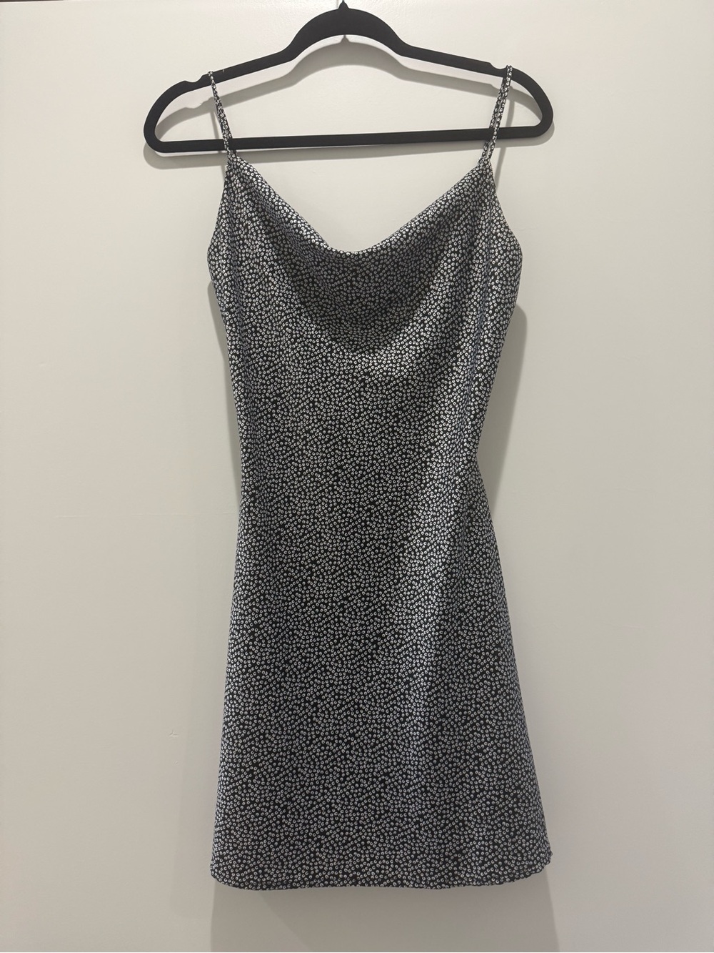 Audrey 3+1 Black and White Cowl Neck Mini Slip Dress